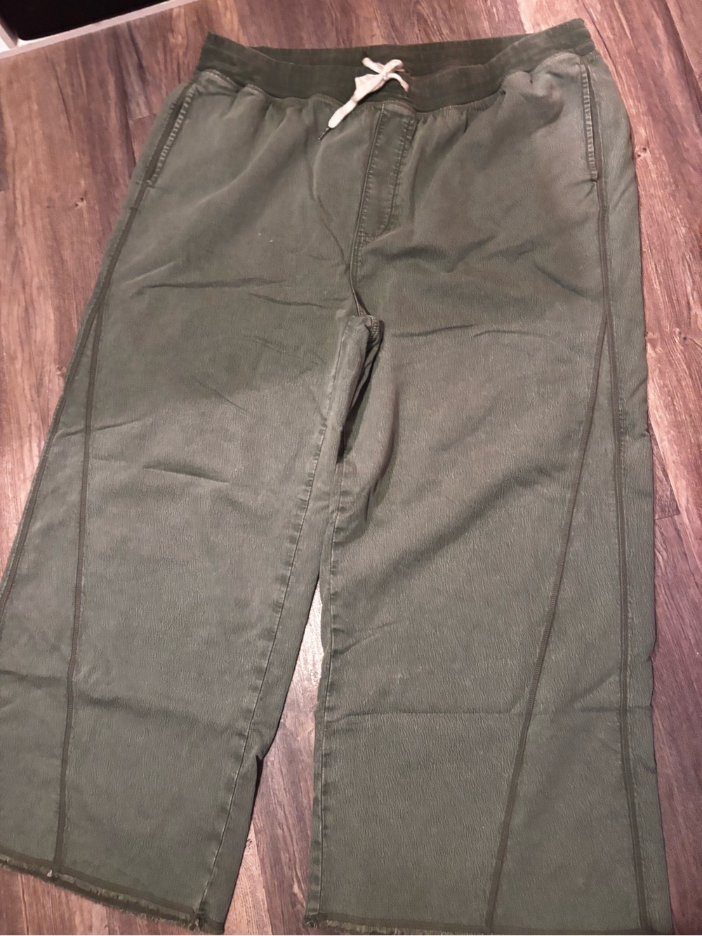 aerie Olive Green Wide Leg Drawstring Pants